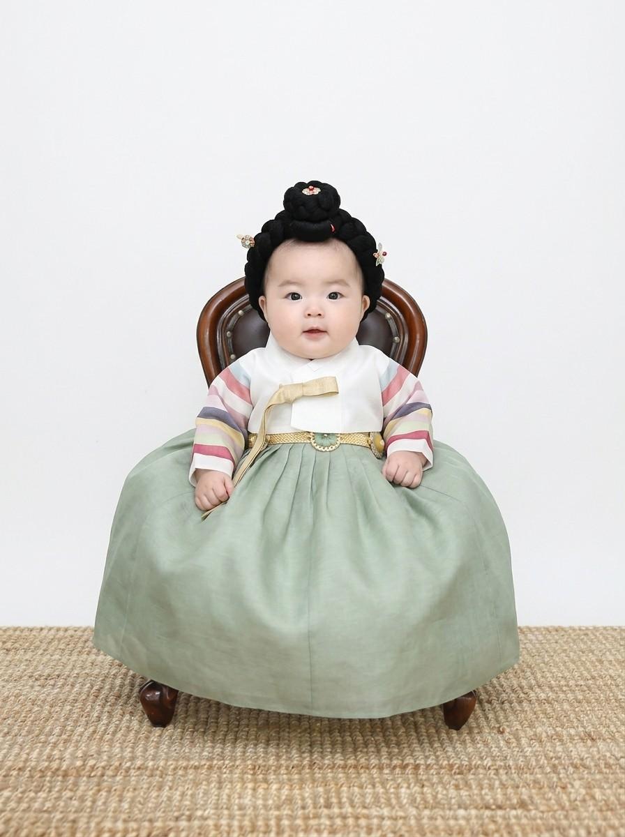 연두 트레머리 백일