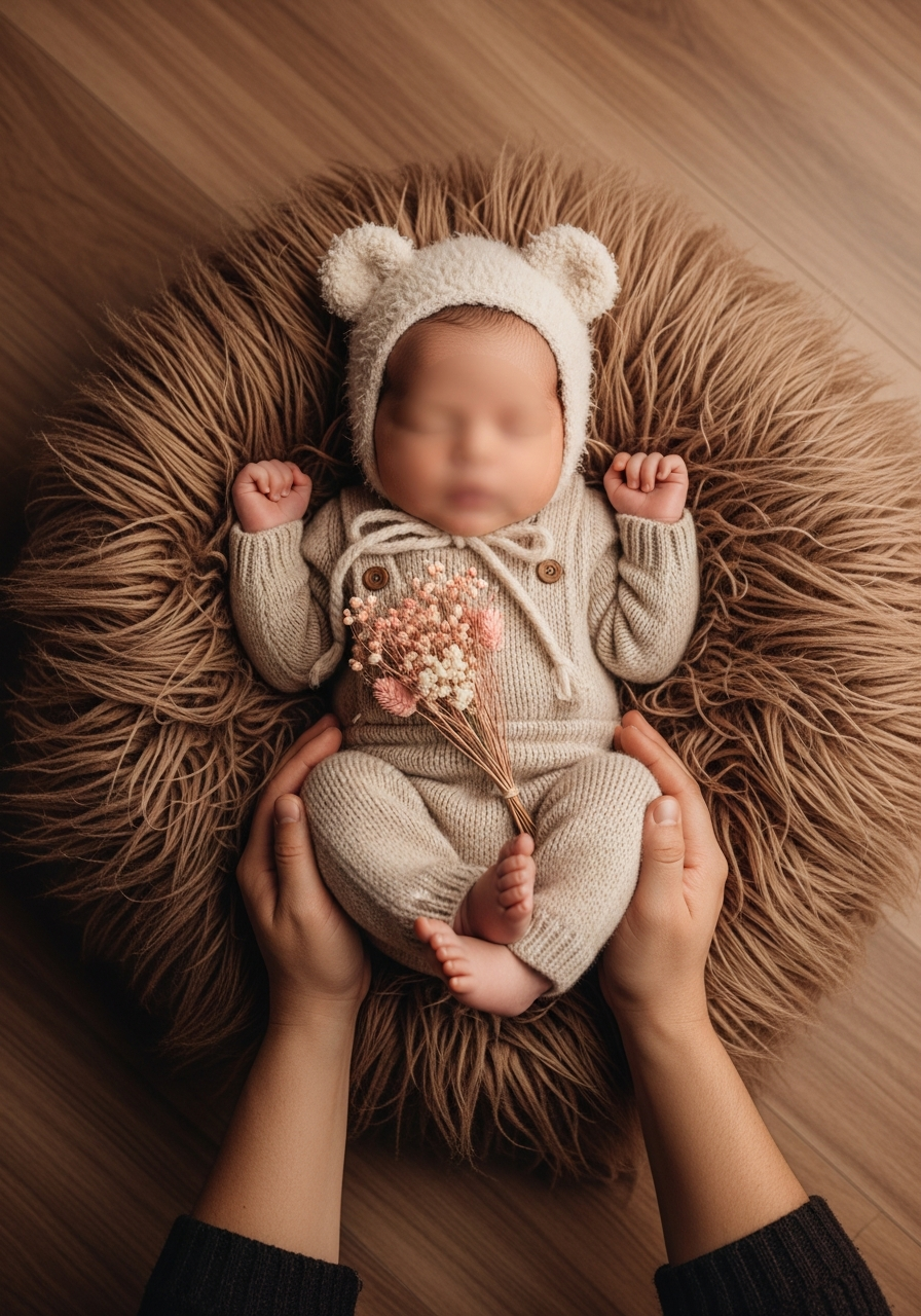 Bear Bonnet & Mom Hands