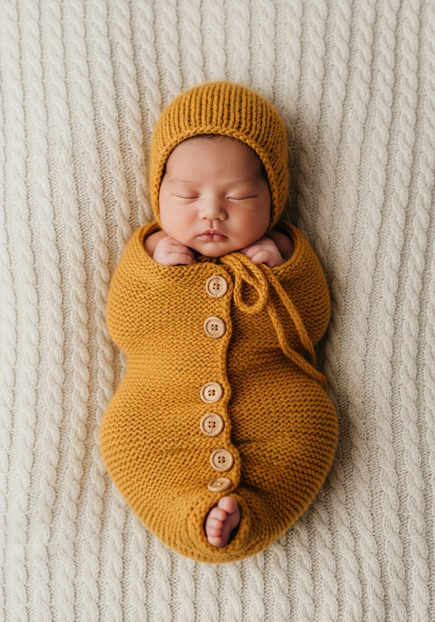 Mustard Knit Cocoon