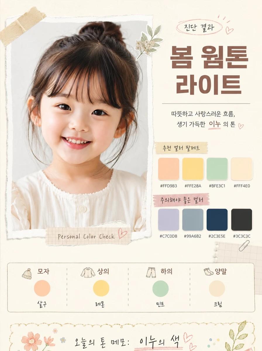 우리 아기 퍼스널 컬러 카드