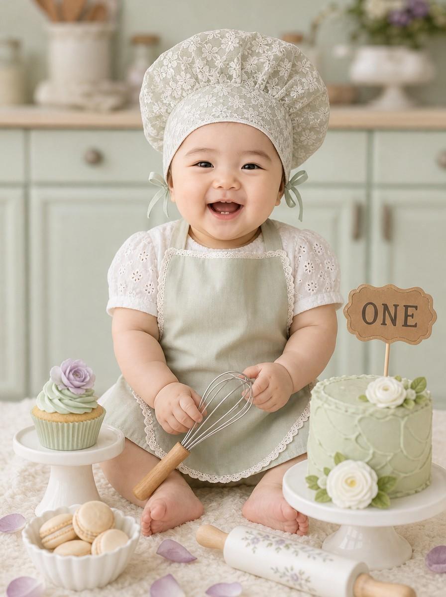 Mint Pastel Chef 1st Birthday