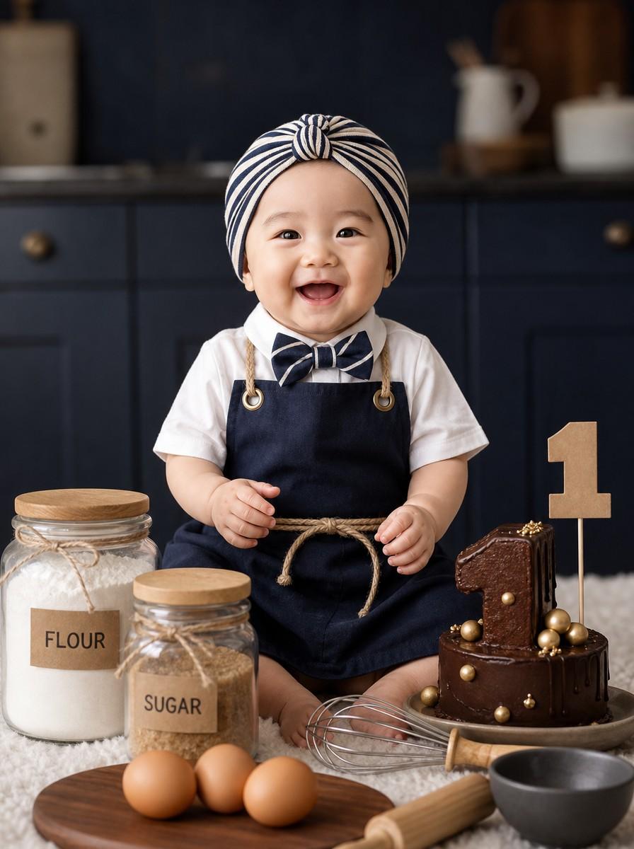 Navy Baker 1st Birthday