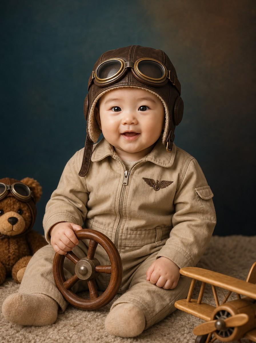 Vintage Brown Pilot 1st Birthday
