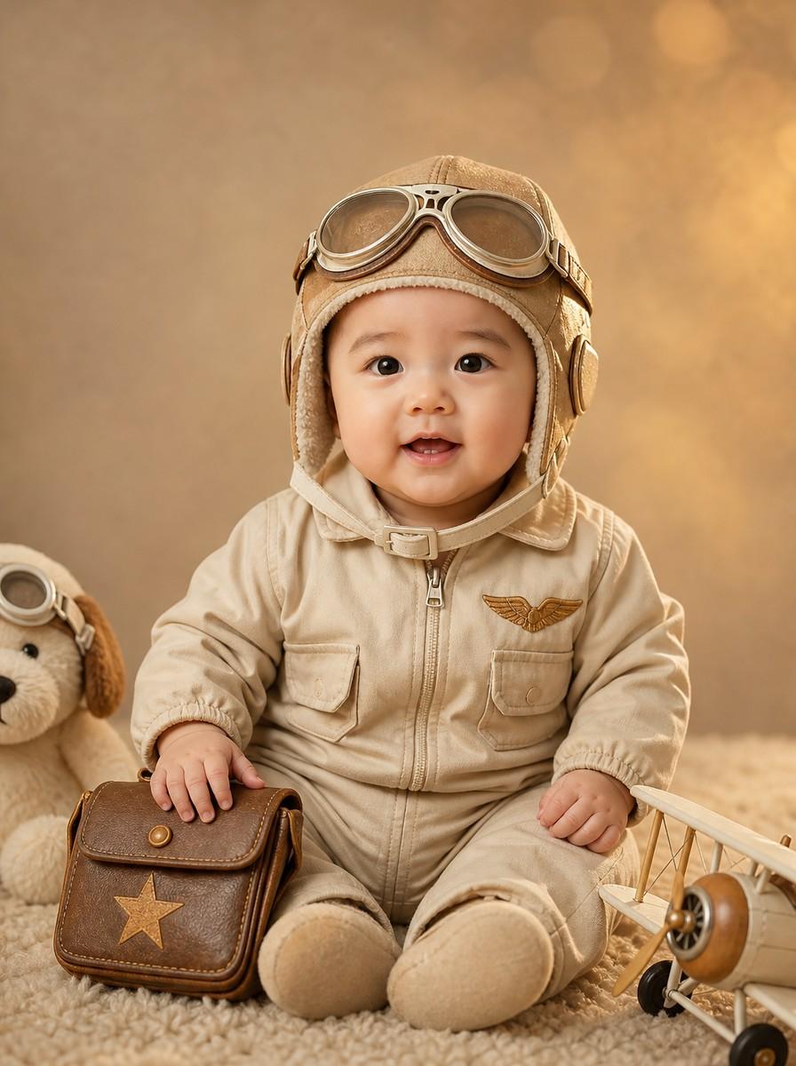 Beige Aviator 1st Birthday