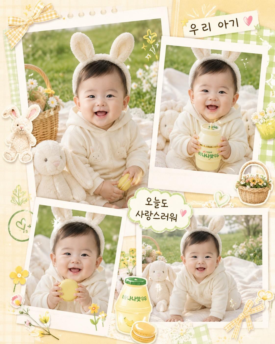 Korean Dakku Baby Photo — ChatGPT Baby-Studio Scrapbook Style Prompt