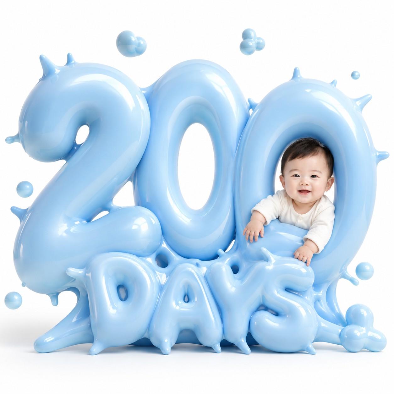 Baby Anniversary Balloon Typography — ChatGPT Milestone Luxury CGI Prompt