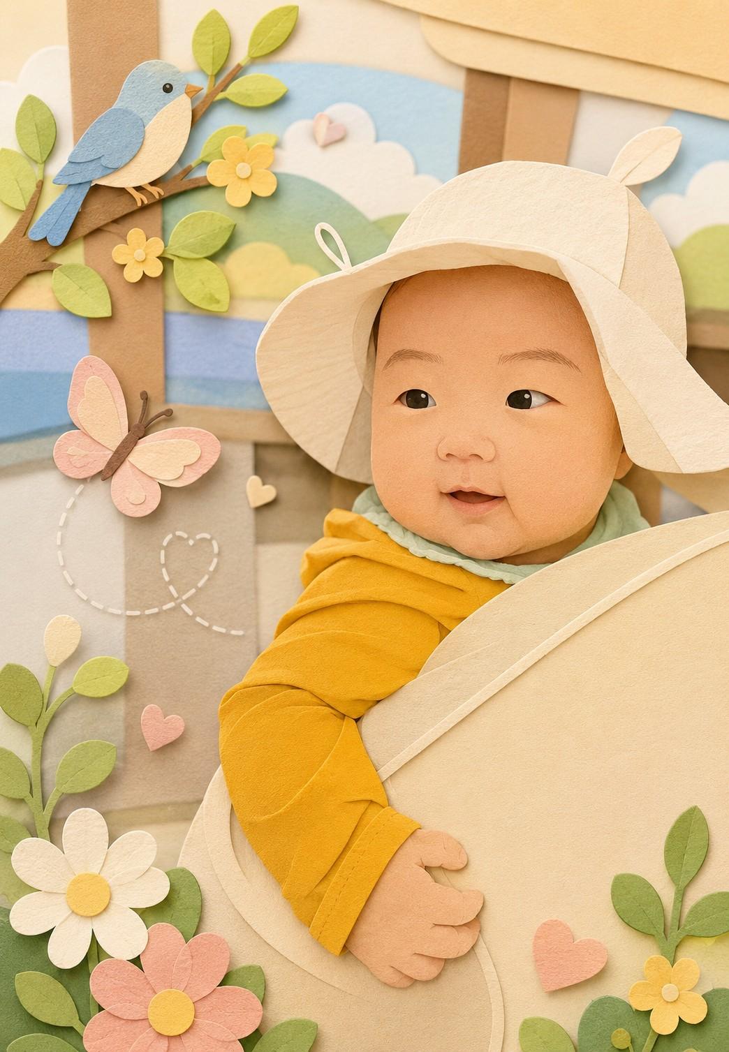 Paper Craft Baby Photo — ChatGPT & Gemini Paper-Craft Style Transfer Prompt