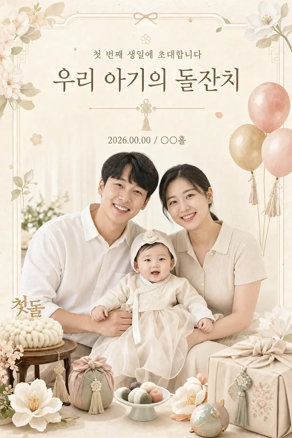 가족 돌잔치 초대장